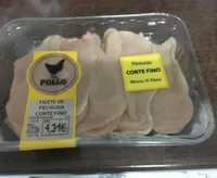 Filete de pechuga de pollo corte fino