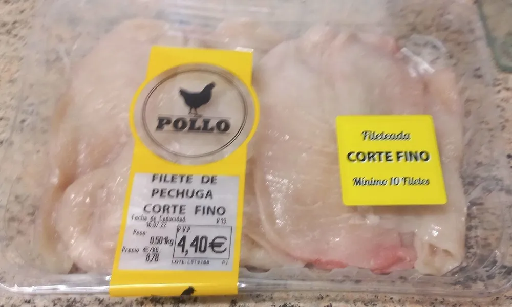 Pechuga de pollo corte fino