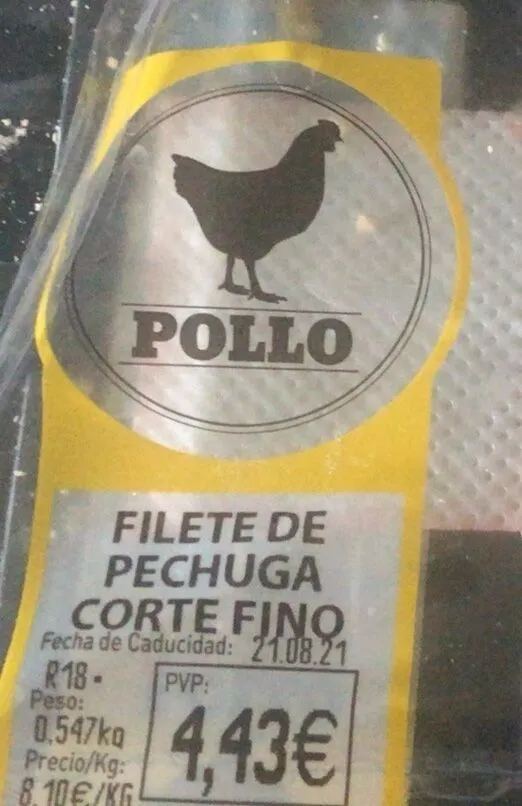 Filete de pechuga corte fino