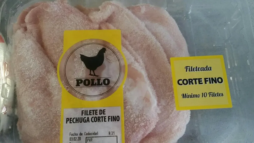 Filete de pechuga de pollo corte fino