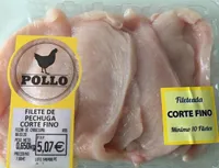 Filete de pechuga de pollo corte fino