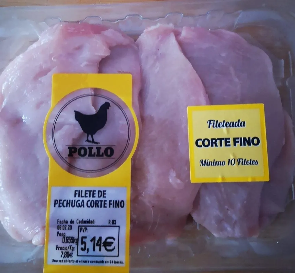 Filete de pechuga corte fino