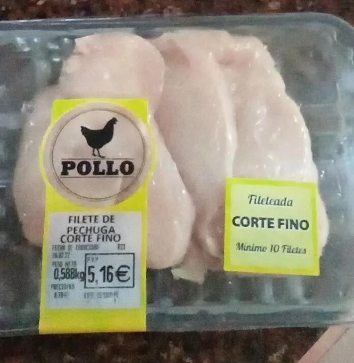 Filete de pechuga corte fino