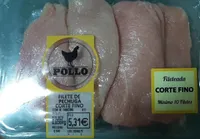 Filete de pechuga de pollo corte fino