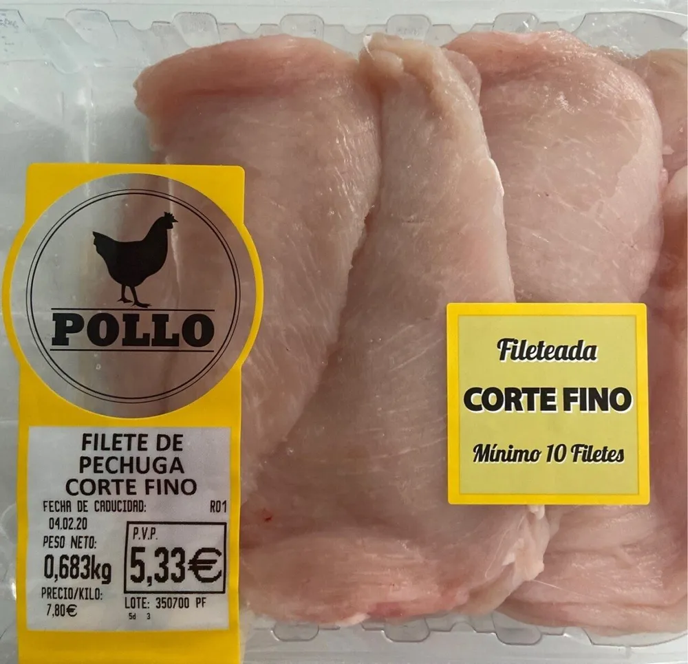 Filete de pechuga corte fino