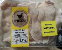 Filete de pechuga de pollo corte fino