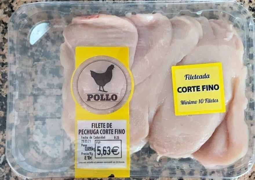 Filete de pechuga corte fino