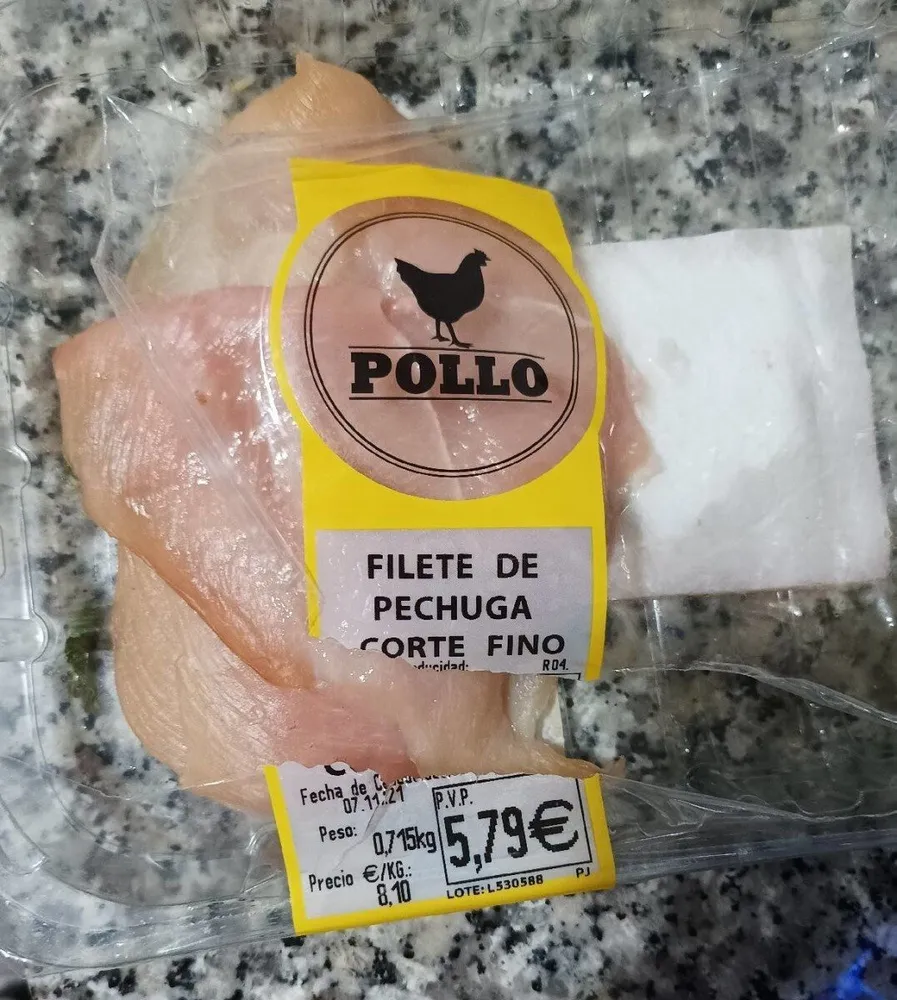 Filete de pechuga corte fino