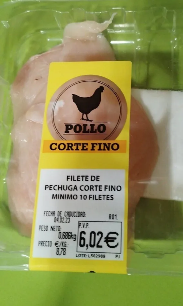 Filete de pechuga corte fino