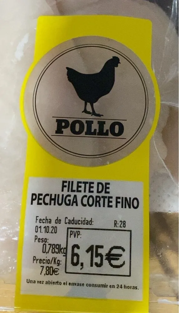 Filete de pechuga corte fino