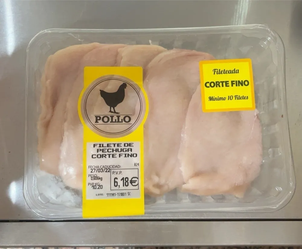 Filete de pechuga corte fino