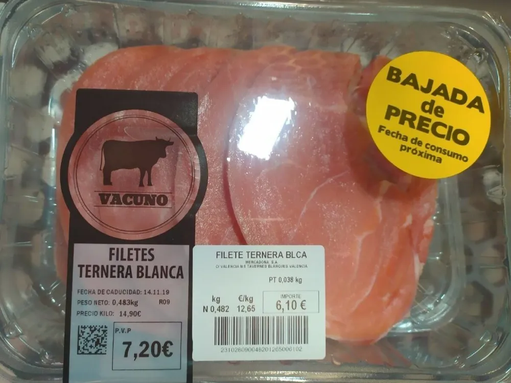 Filetes ternera blanca