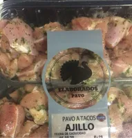 Pavo a tacos ajillo