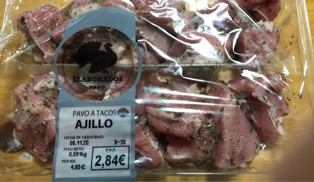 Pavo a tacos Ajillo