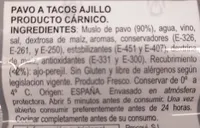 Pavo a tacos al ajillo
