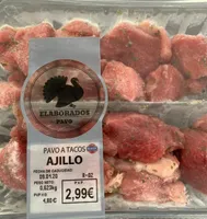 Pavo a tacos al ajillo