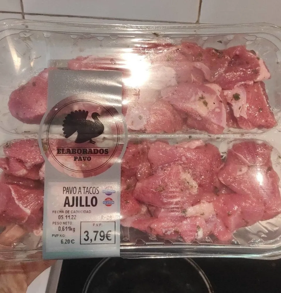 Pavo a Tacos al ajillo