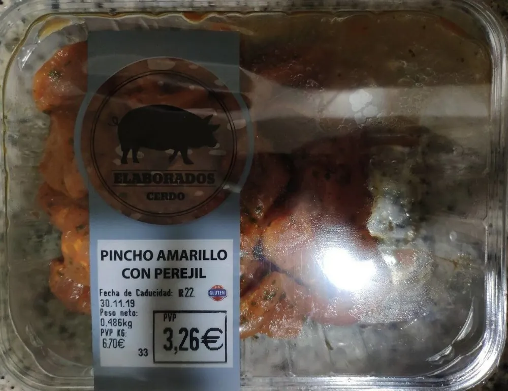 Pincho amarillo con perejil