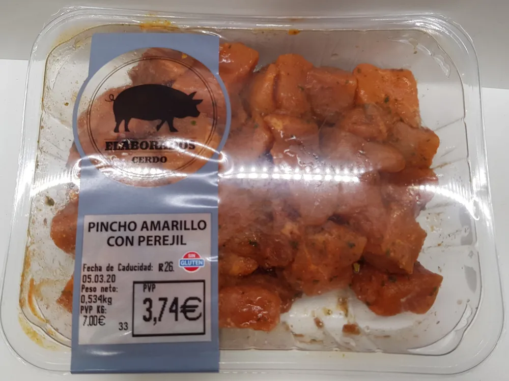 Pincho amarillo con perejil