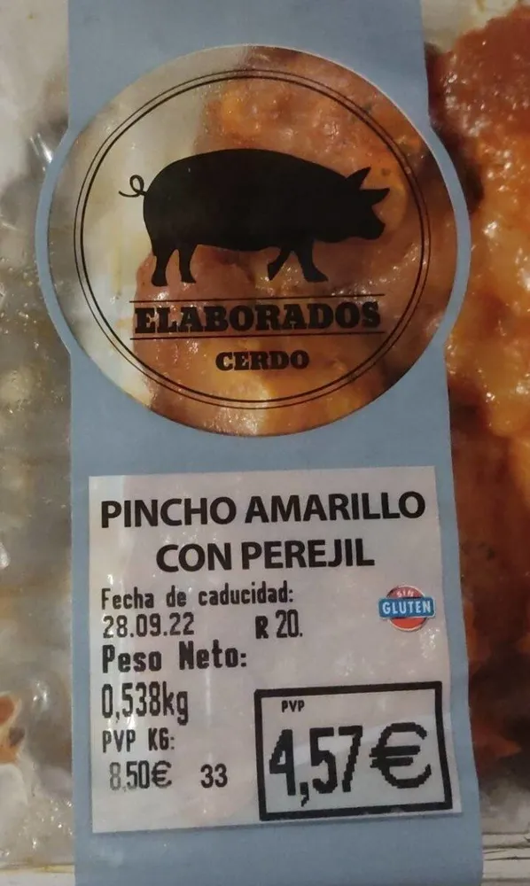 Pincho amarillo con perejil