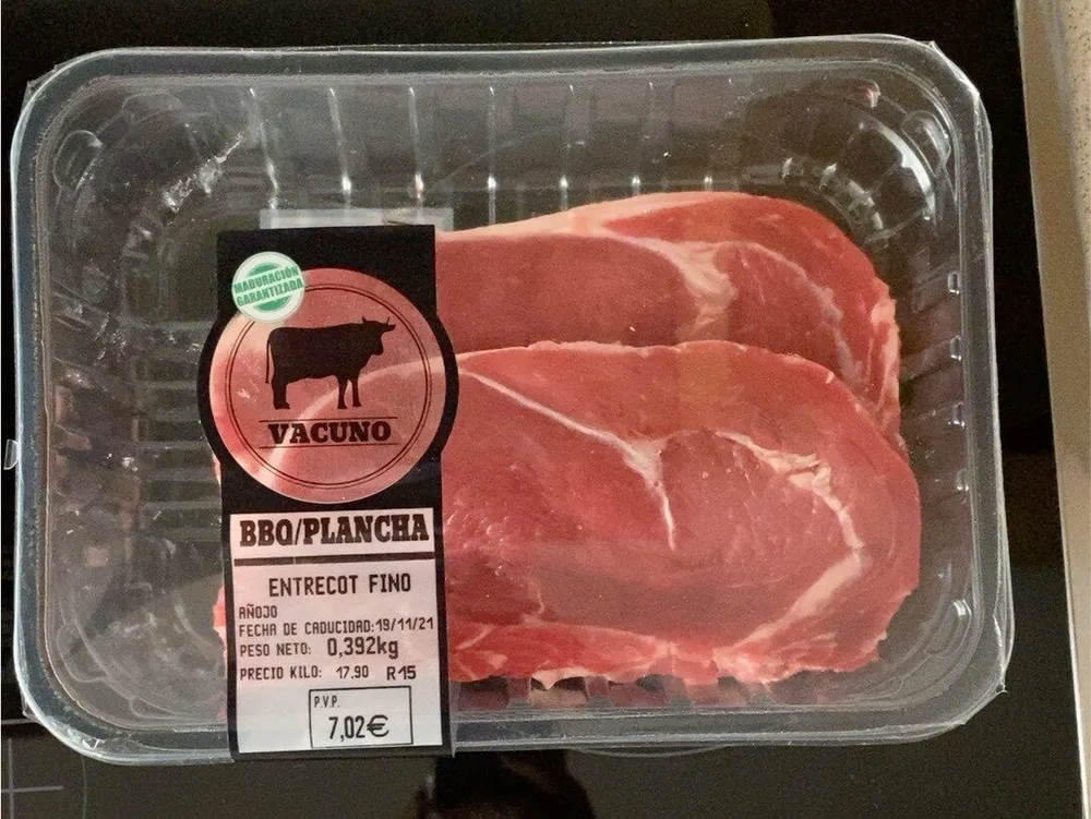 Entrecot de vacuno fino
