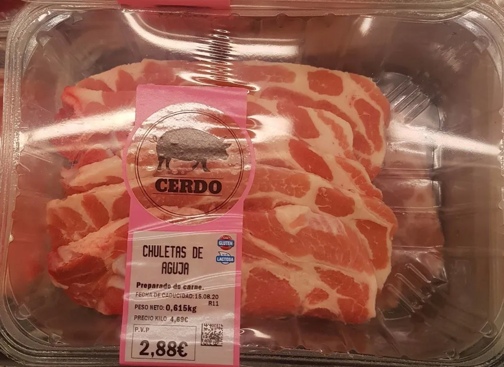 Chuletas aguja de cerdo