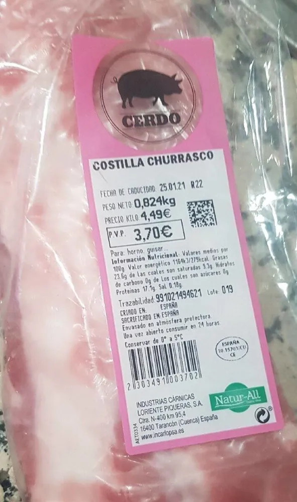Costilla cerdo