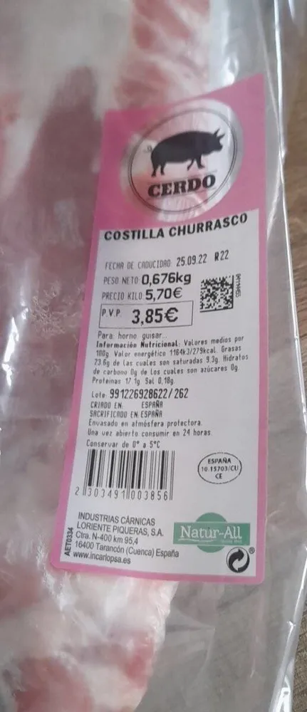 cerdo costilla