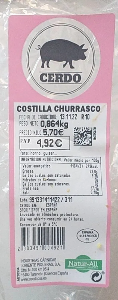 Costilla churrasco