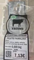 Filete familiar vacuno plancha/guisar