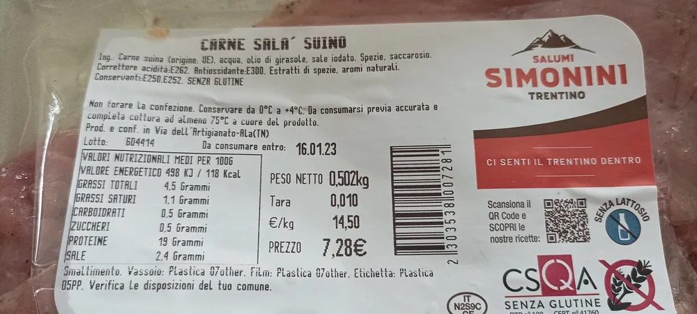 Carne sala suino