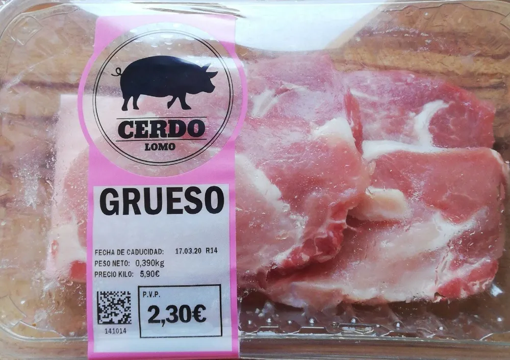 Lomo de cerdo. Grueso