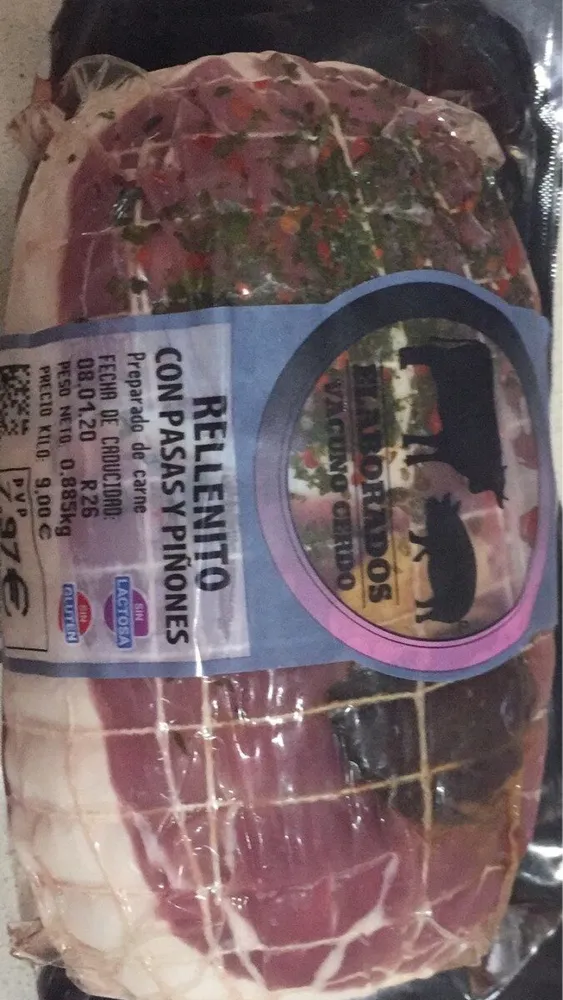 Vacuno relleno de pasa y piñones