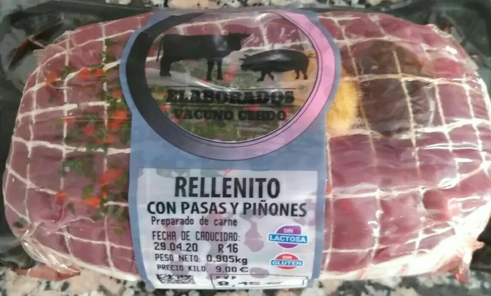 Rellenito de vacuno  con pasas y piñones
