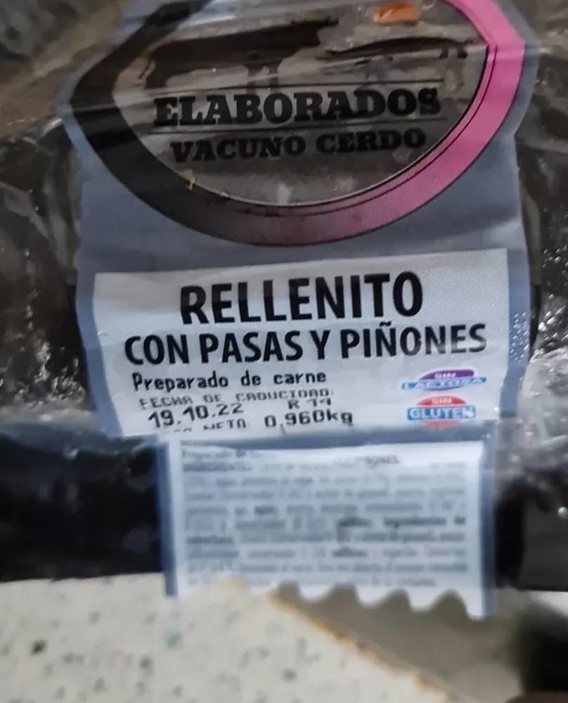 Rellenado con pasas y piñones