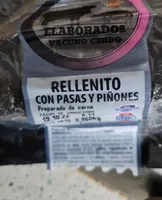 Rellenado con pasas y piñones