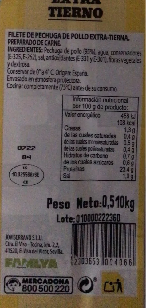Pollo extra tierno