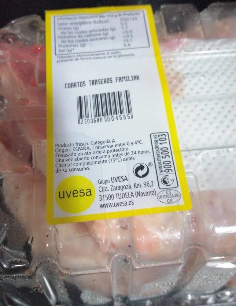 Cuartos traseros de pollo