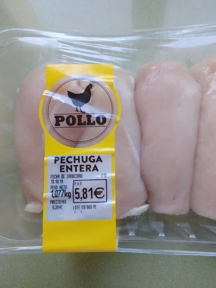 Pechuga entera de pollo