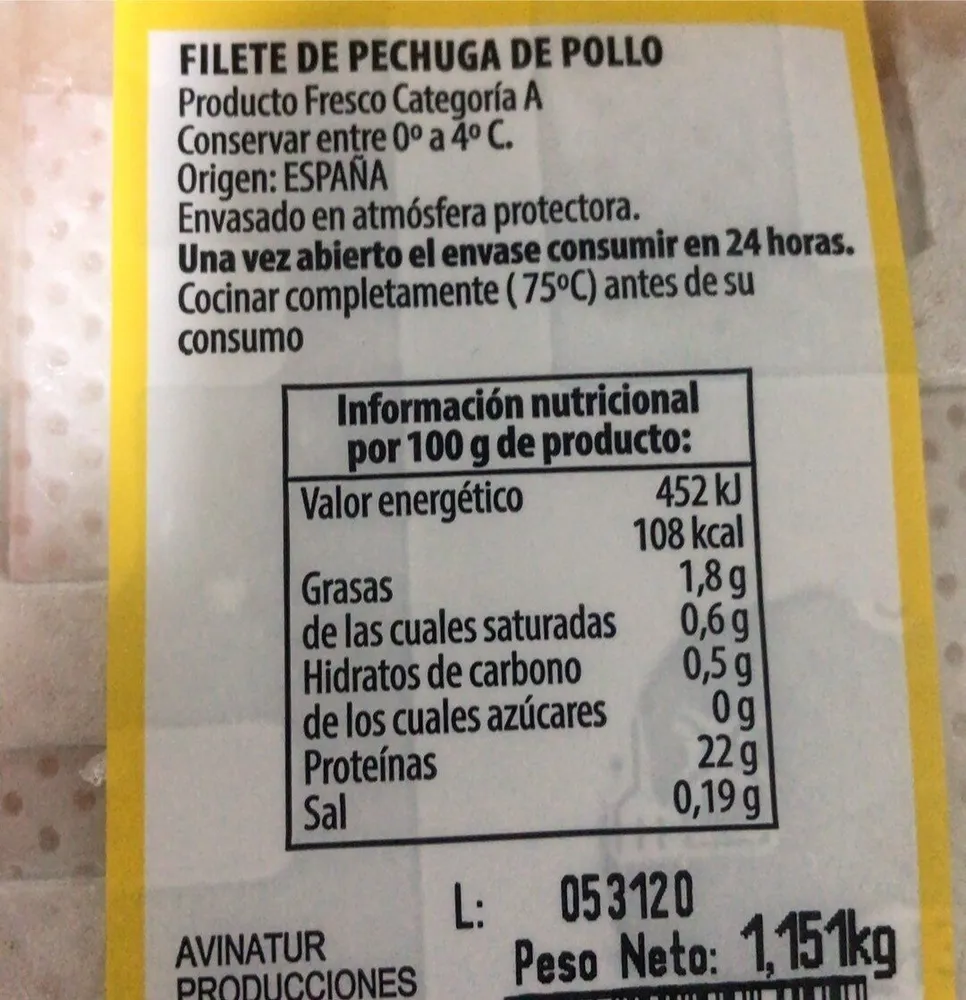 Filete de pechuga de pollo