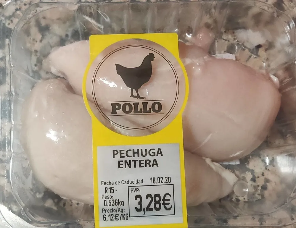 Pechuga entera de pollo
