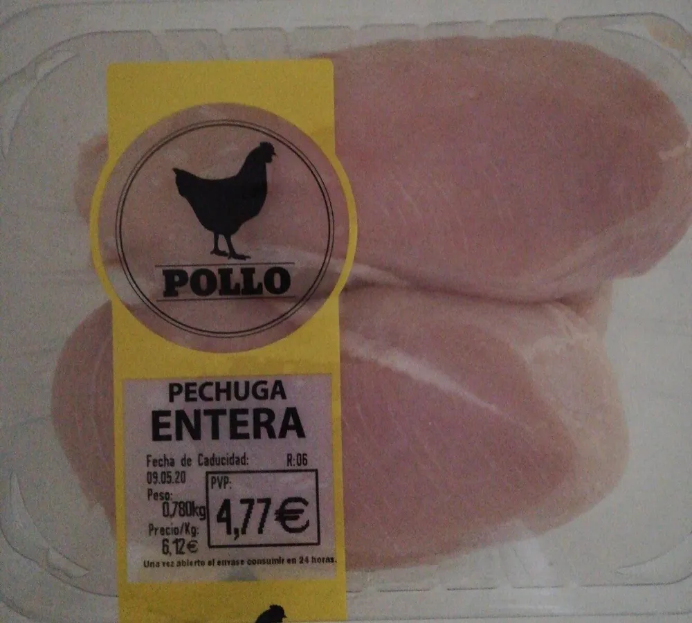 Pechuga entera de pollo