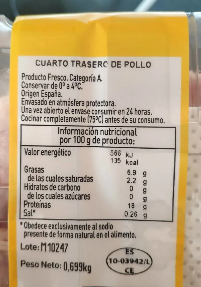 Cuarto trasero de pollo