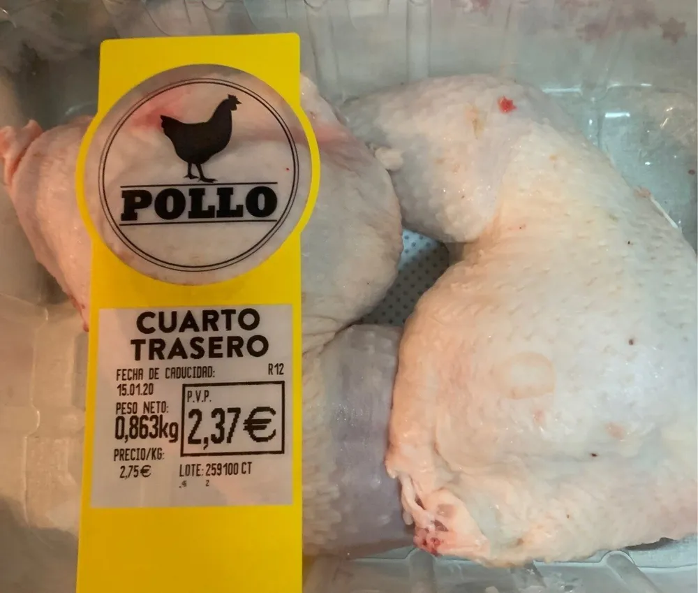 Cuartos de trasero pollo