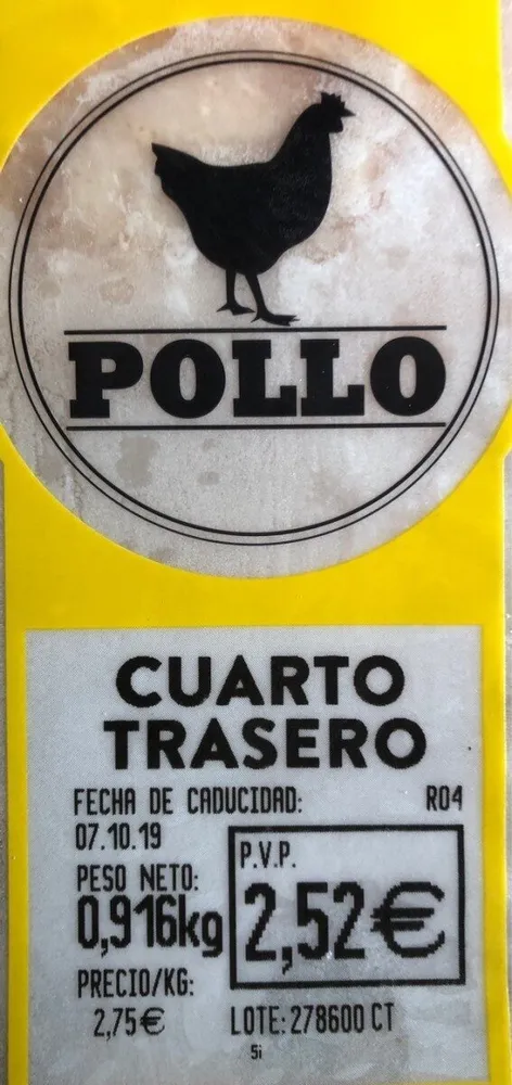 Cuarto Trasero Pollo