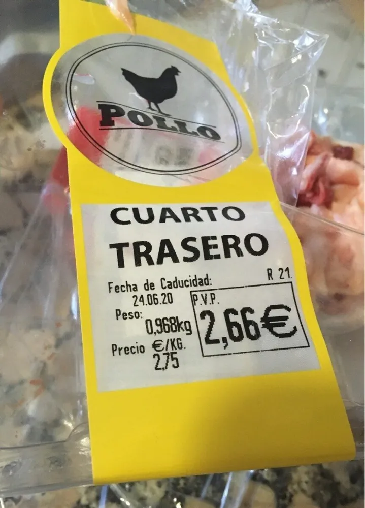 Cuarto trasero pollo
