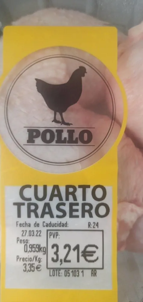 Cuarto trasero de pollo