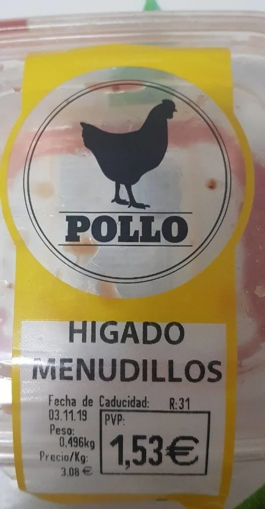 Hígado menudillos pollo