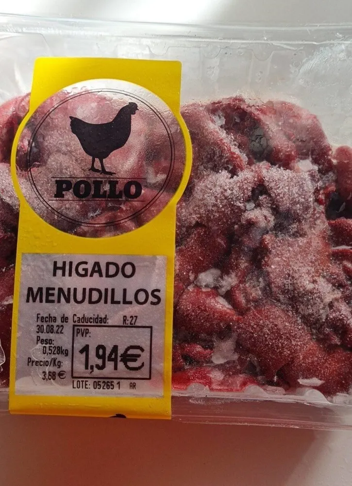 Asaduras de pollo