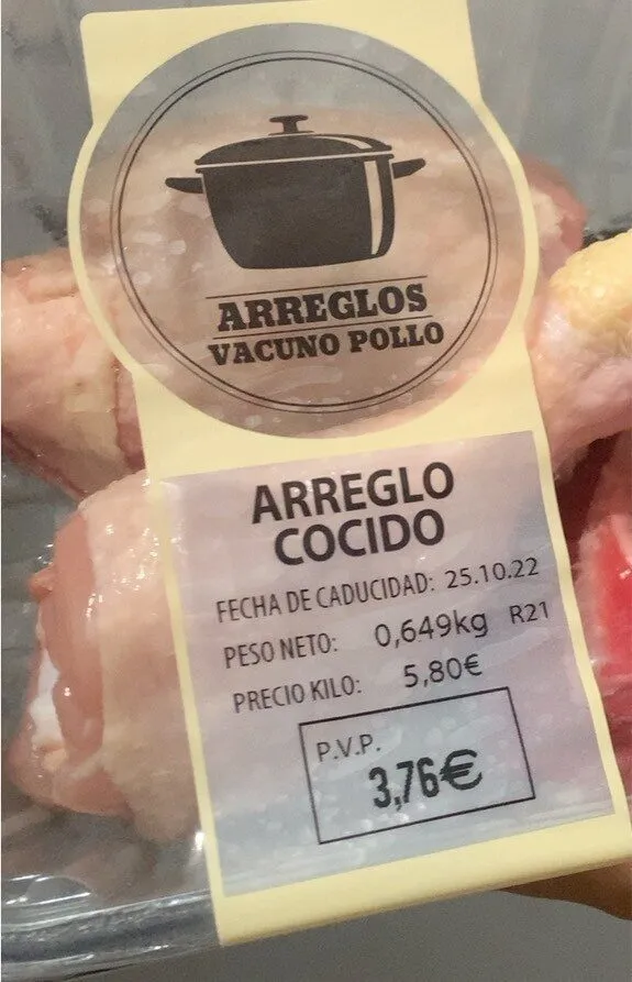 arreglo cocido